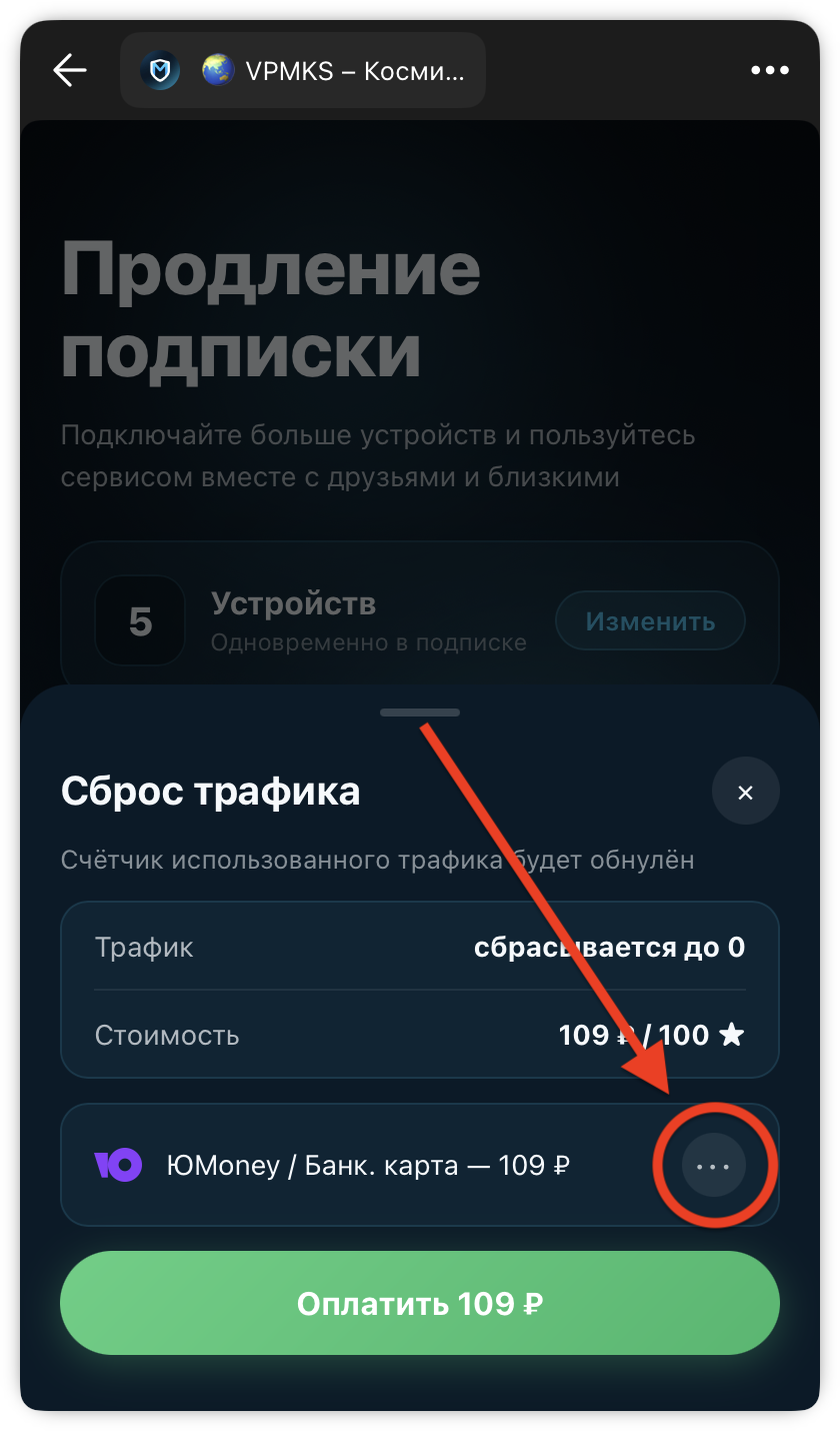 Выбор способа оплаты